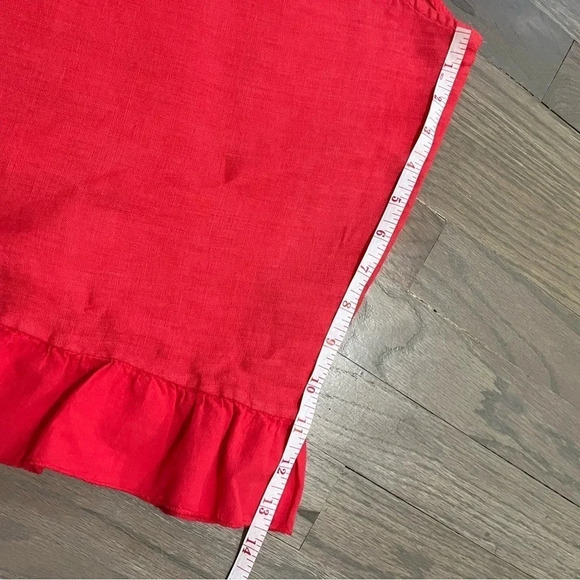 TERZO MILLENIO 100% Linen Women’s Red Top. Ruffle hem. Excellent condition! S - Picture 7 of 7